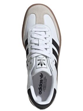 Adidas White & Black Samba with Gum Sole